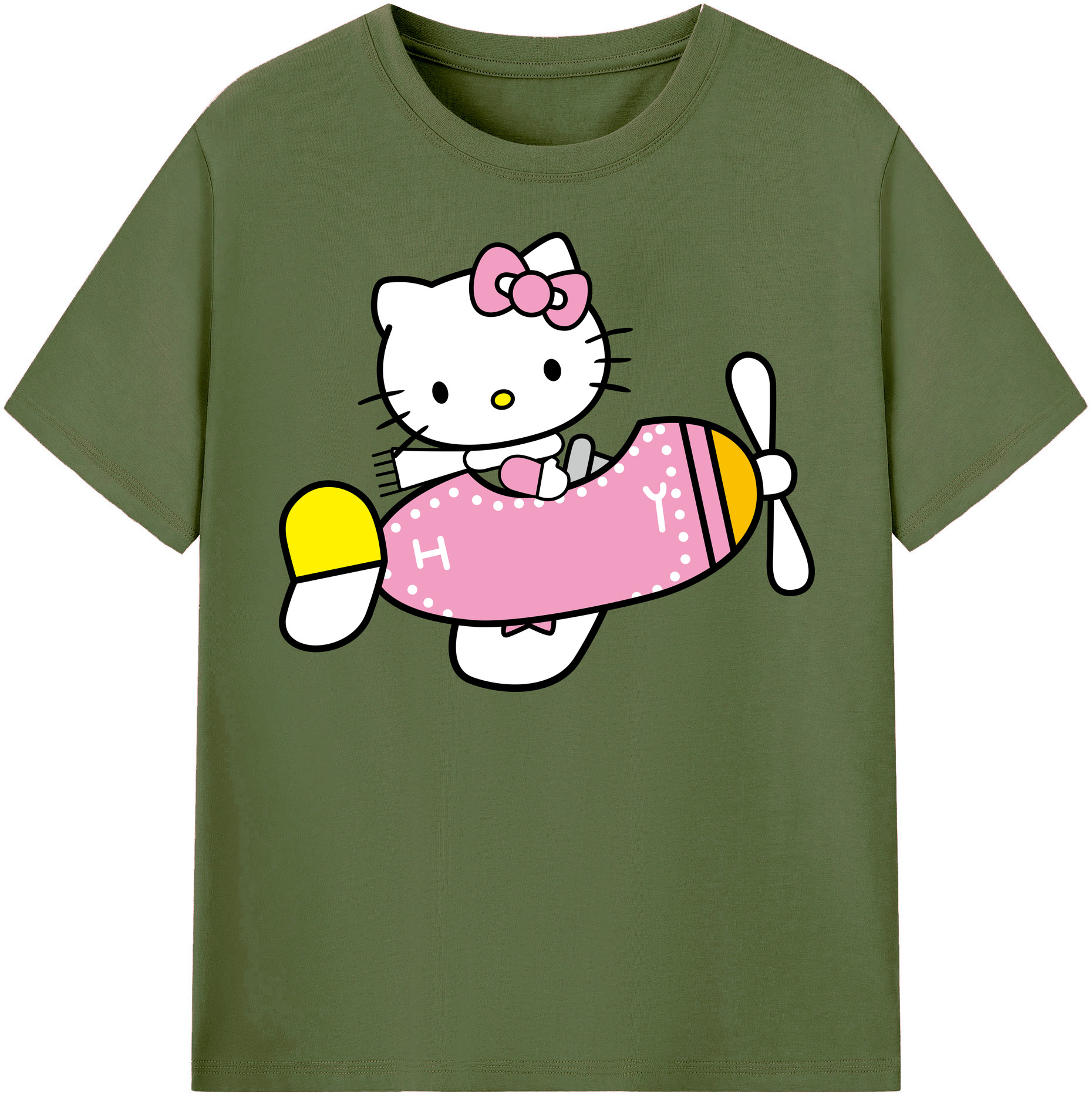 （画像用） Hello Kitty ハローキティ 綿100％半袖Tシャツ（フロントプリント）